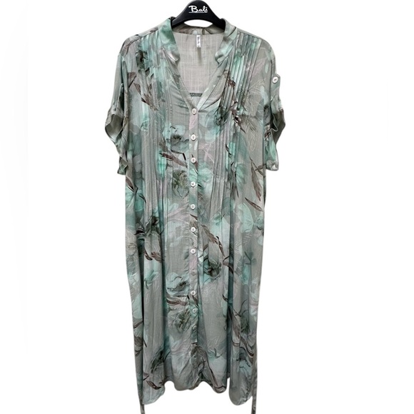 Blue Sky Dresses & Skirts - ✨ Blue Sky Clothing Bamboo Linen Button Front Floral Dress